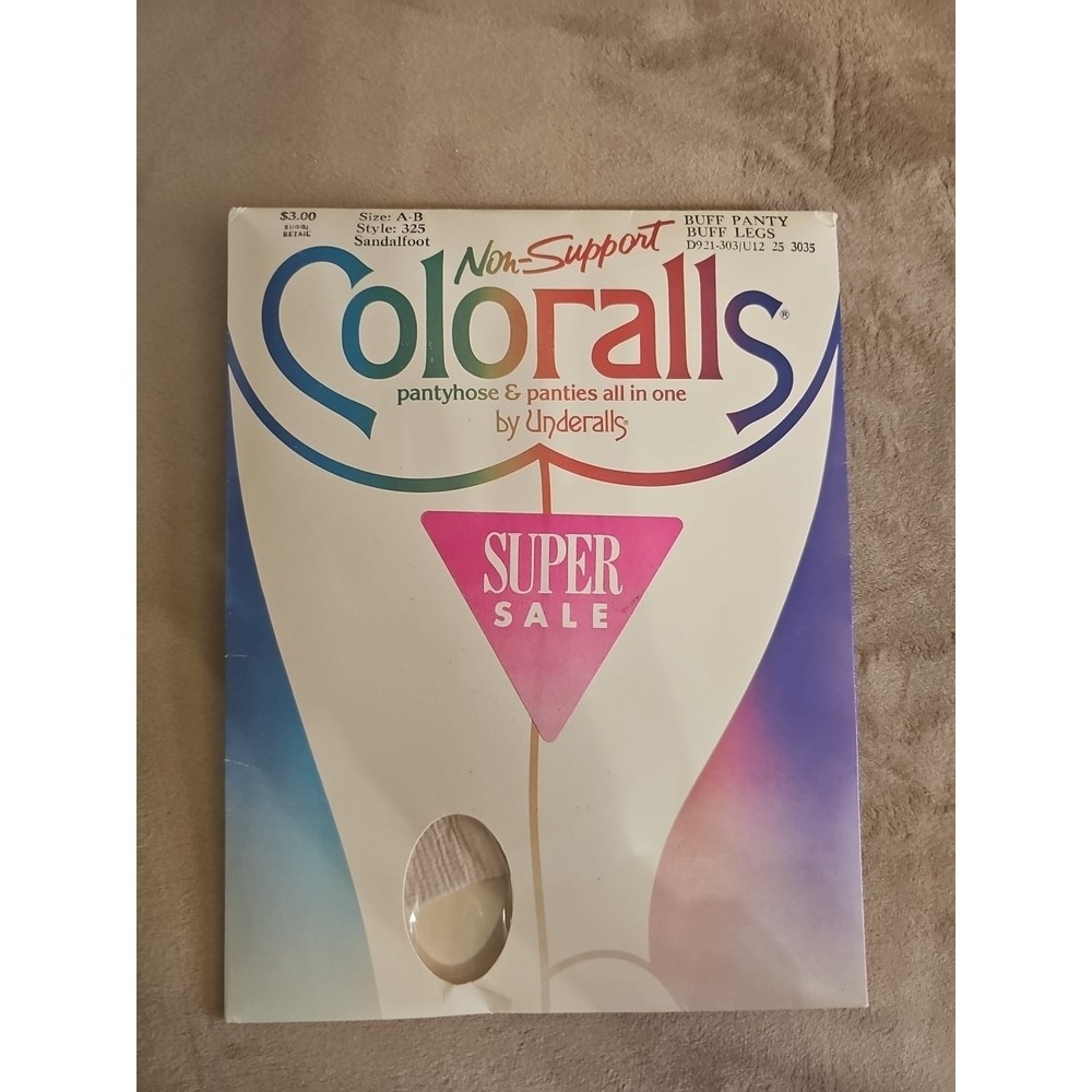 Vintage Coloralls Sandalfoot Pantyhose Panties Size A-B Style 325 Buff Panty/leg
